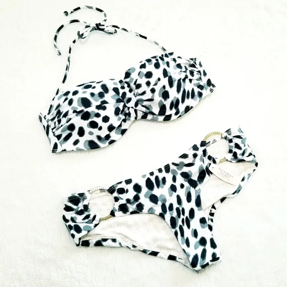 Victoria's Secret Vintage Low Rise Hipster Bandeau Top Two Piece Bikini Set NWT - Picture 2 of 16